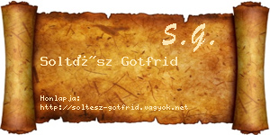 Soltész Gotfrid névjegykártya